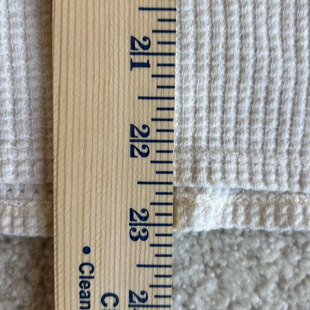 (2) Offline by Aerie Green Cream Waffle Knit Thermal Henley Shirt Womens Medium - Picture 8 of 14